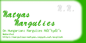 matyas margulies business card